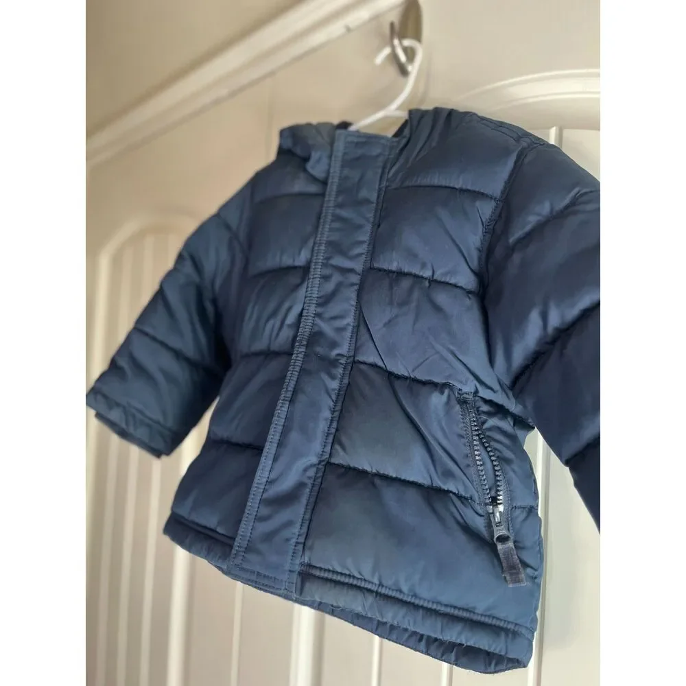 Old Navy Puffer Jacket 2T Navy Boys Hooded Winter Coat